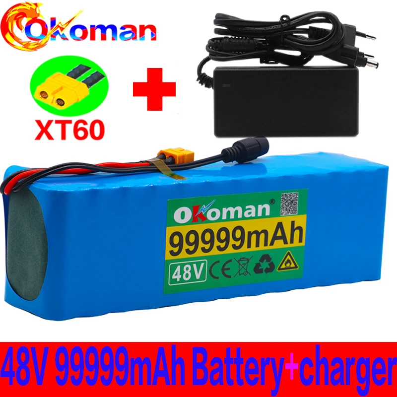 2020 48v литий ионный аккумулятор 99.999Ah 1000w 13S3P комплект батарей для электрических