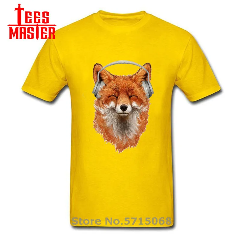 Музыкальный лисы футболка для мужчин рок с музыкальной тематикой Kawaii в стиле