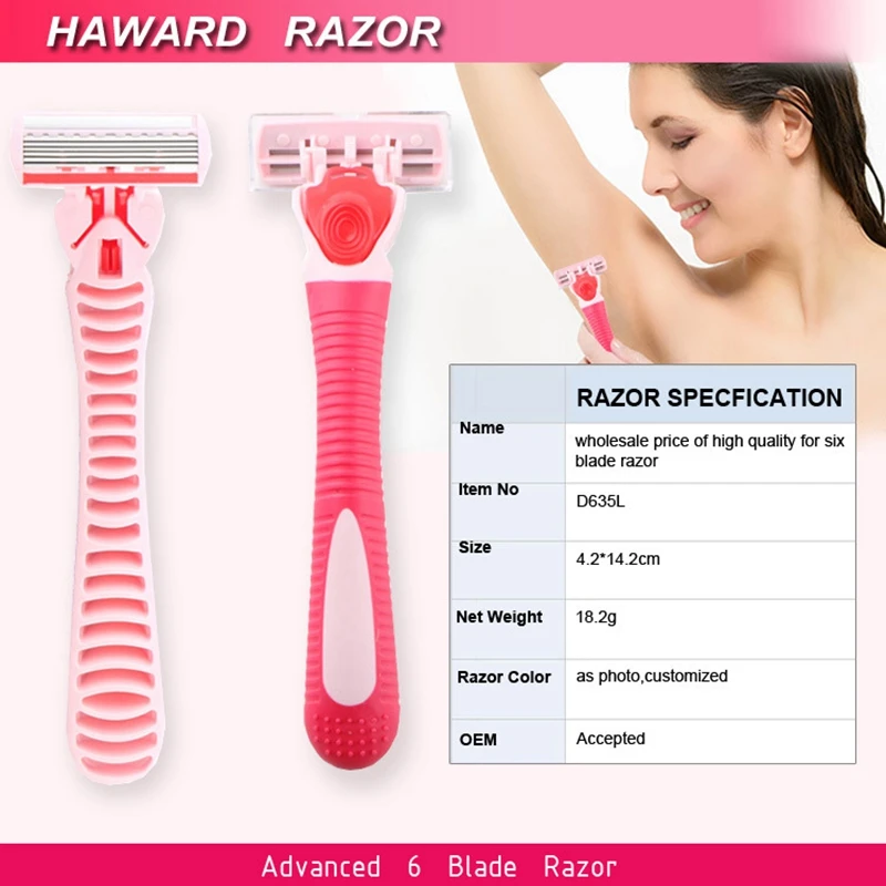 

Razors for Women 6 Layer Blades Smooth Shave Personal Care Products with 8 Blades Replacement Head 2 Set