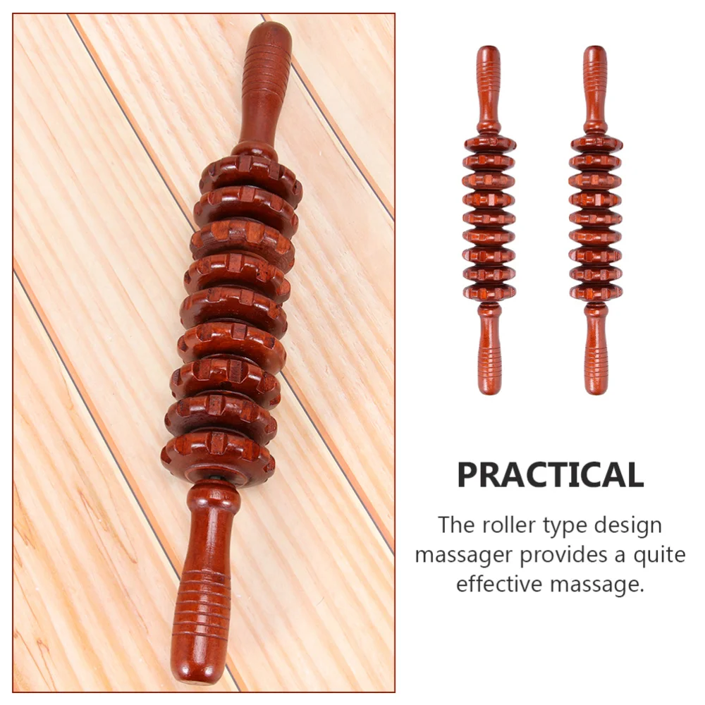 

2pcs Wooden Massager Roller Abdominal Massaging Roller Stick for Fitness