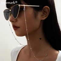 fashion womens silver color eyeglass chains sunglasses necklace beaded glasses chain eyewears cord holder neck strap rope new
