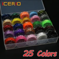 icerio 25 colors 5mreel fly tying tinsel chenille material for streamer lures crystal flash dubbing fiberflex hackle material