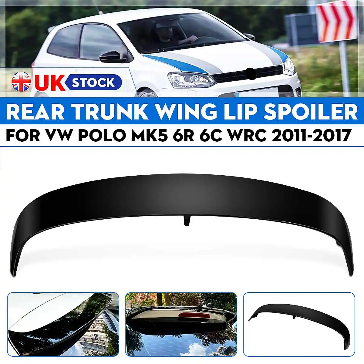 

Автомобильные задние крыши окна ботинки губа крыло для VW Polo MK5 6R 6C WRC 2011-2017 Автомобильный задний Багажник крыло губа спойлер
