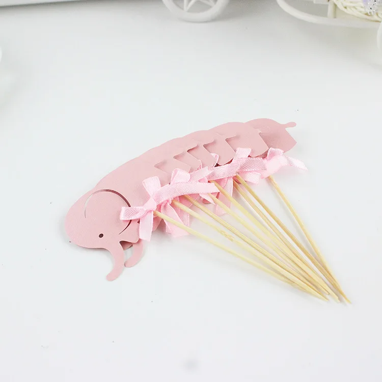 10 шт. топперы для капкейков со слоном и галстуком-бабочкой торта медиаторы