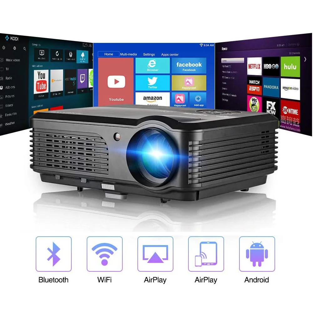 Проектор светодиодный CAIWEI A6/A6AB Android Wi Fi Bluetooth 5000 лм|Проекторы для домашнего