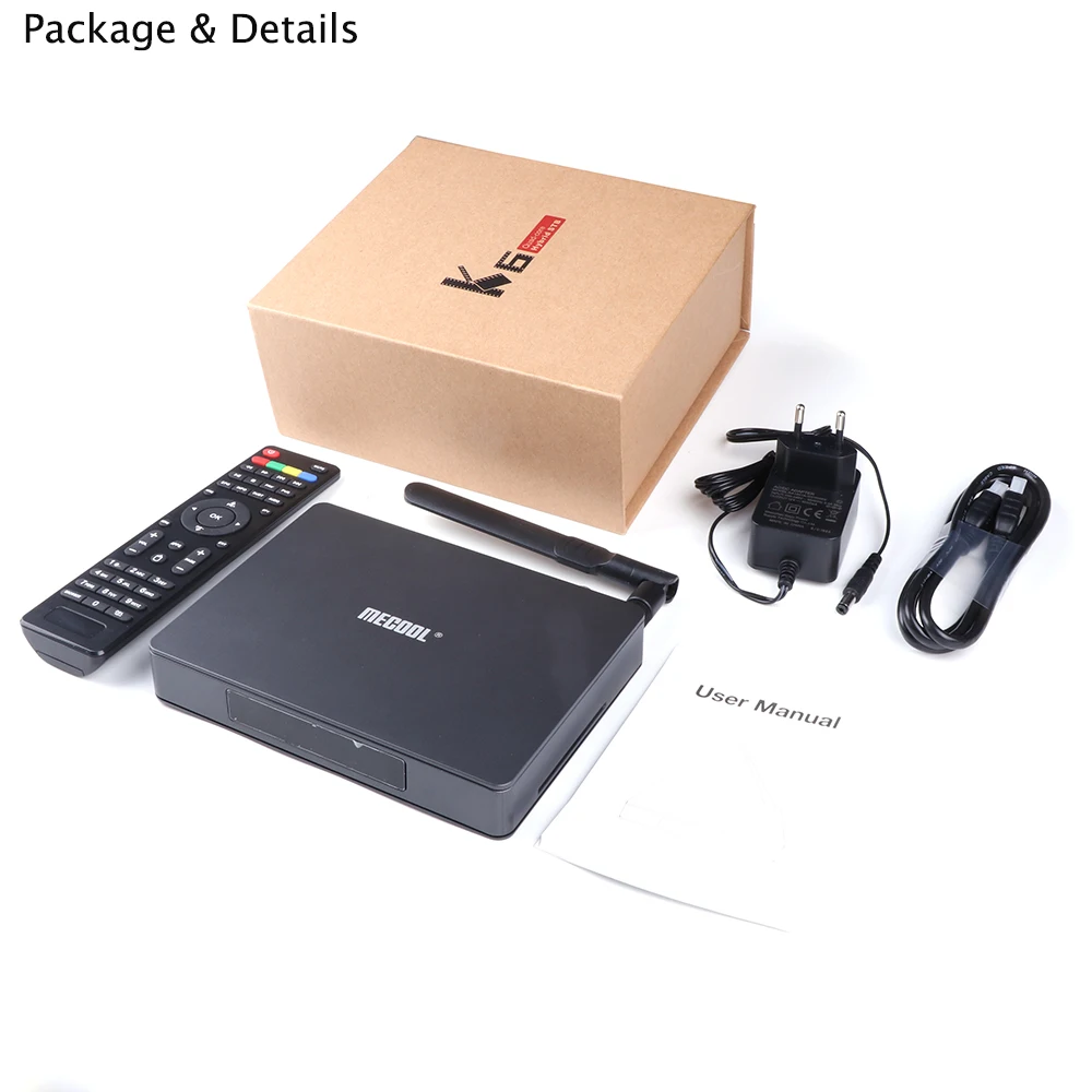 Mecool K6 ТВ коробка DVB-T2 DVB-S2 DVB-C 3D 4K 2,4G/5G, Wi-Fi, H.265 USB3.0 Декодер каналов кабельного телевидения с HiSilicon HI3798 Чипсет оптический Порты и разъёмы
