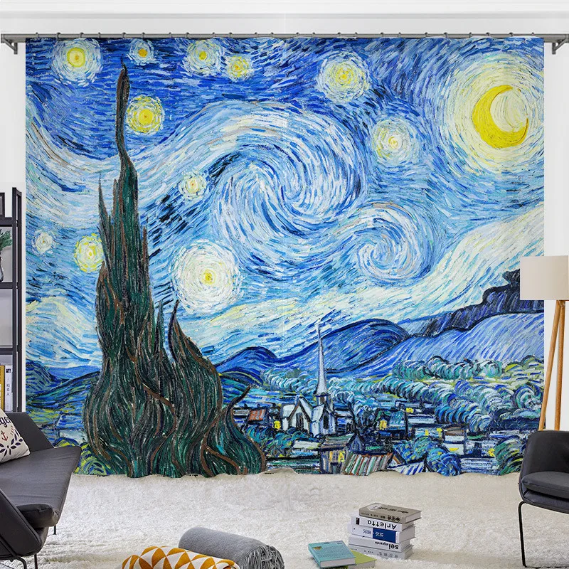 Картины Ван Гога небо 2 панели/комплект оконные шторы тканевые затемняющие
