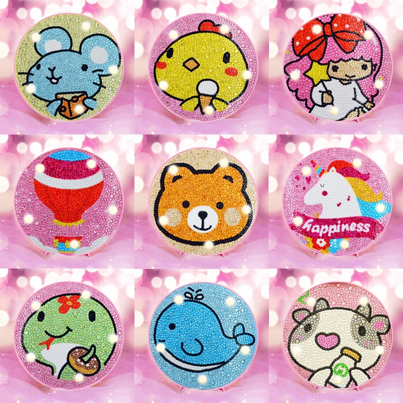 Алмазная живопись сделай сам светодиодная лампа в комплекте мозаика мультяшный