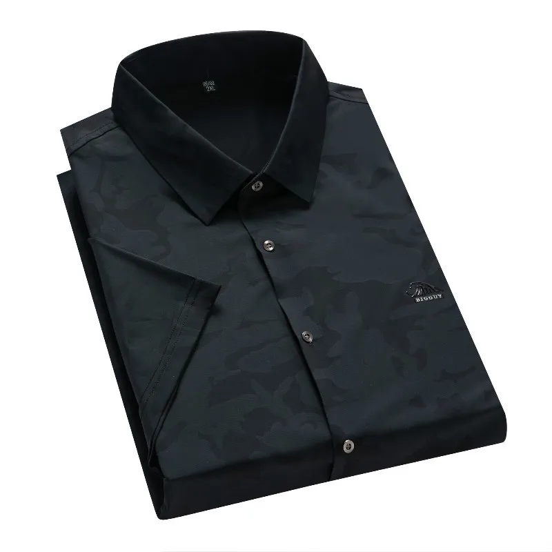 

Summer 2021 new men's fattening plus size fashion casual camouflage printed short sleeve shirt