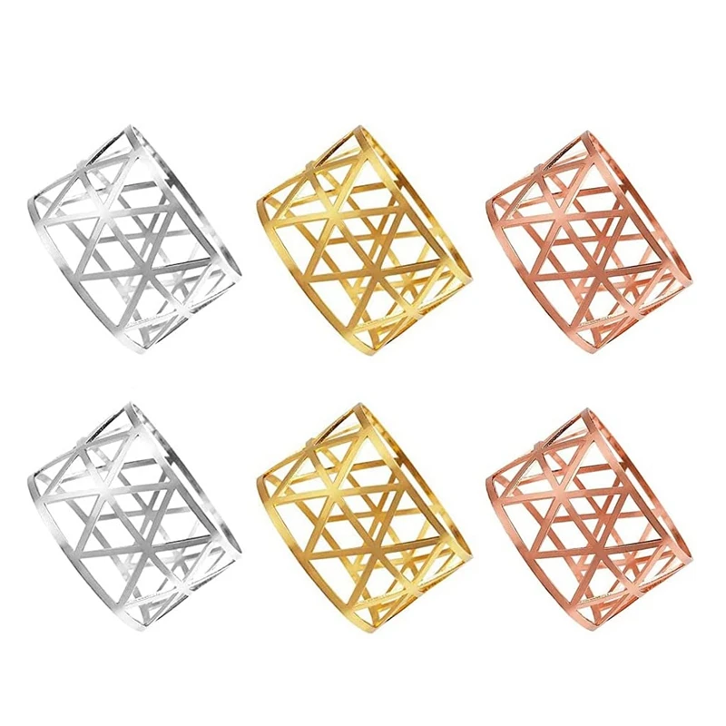 

6 шт., геометрические полые кольца для салфеток