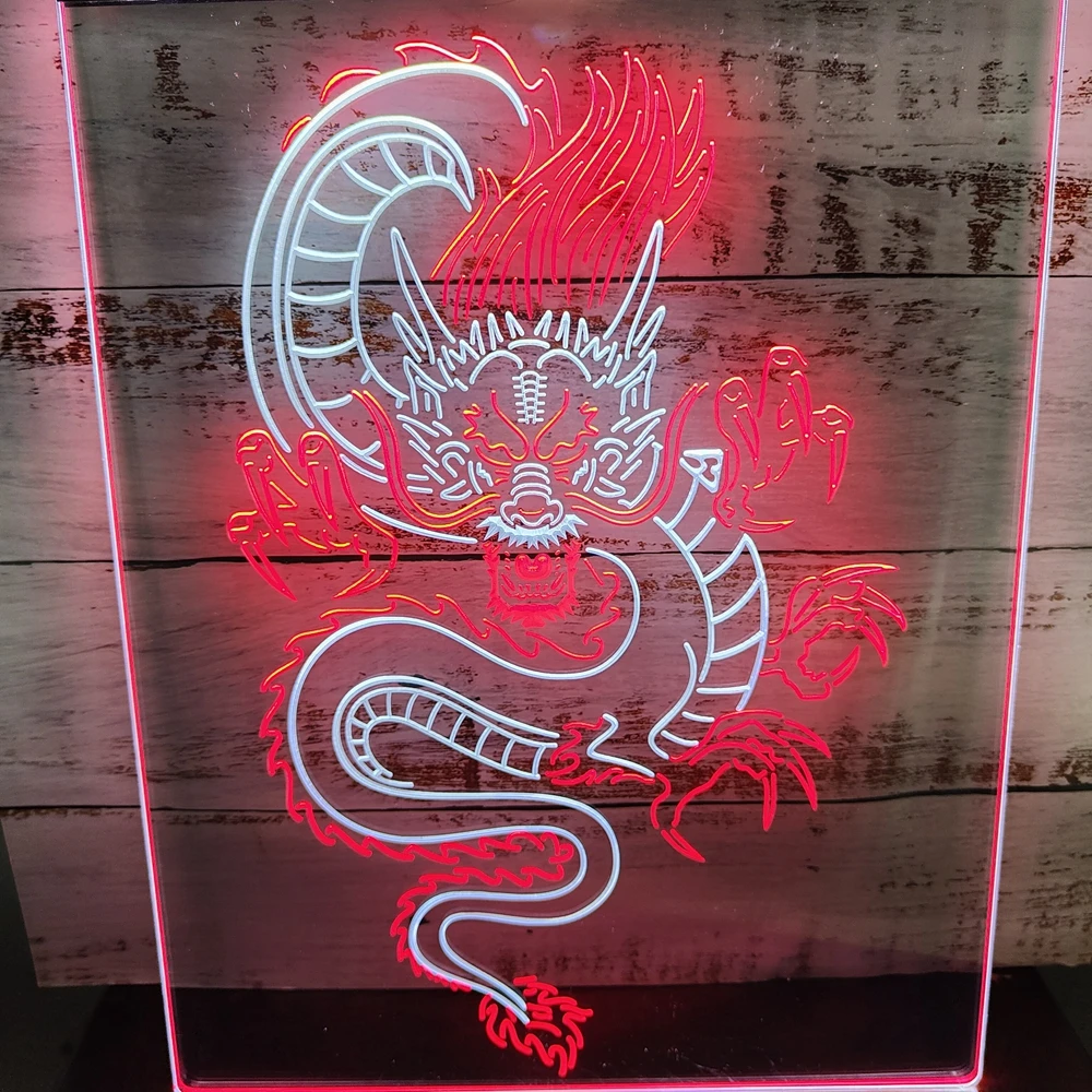 

1S001 Chinese Dragon Room Display Dual Color LED Neon Sign