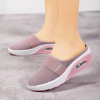 womens half heel light casual shoes air shock cushion mesh fabric breathable sneakers fashion casual cosy zapatillas mujer 2021