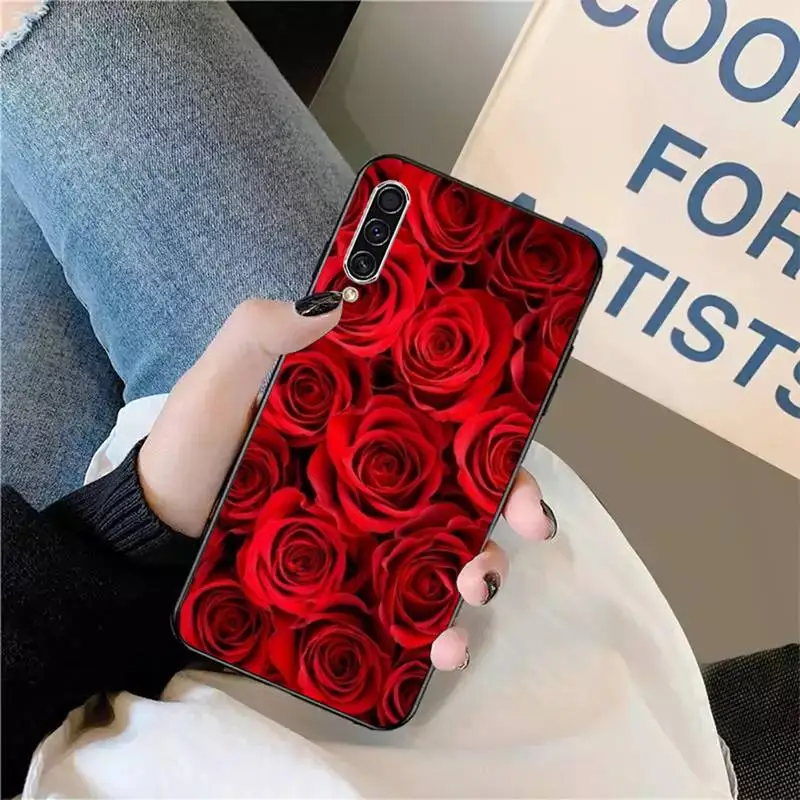

Red Rose flower love Phone Case For Samsung galaxy S 9 10 20 A 10 21 30 31 40 50 51 71 s note 20 j 4 2018 plus