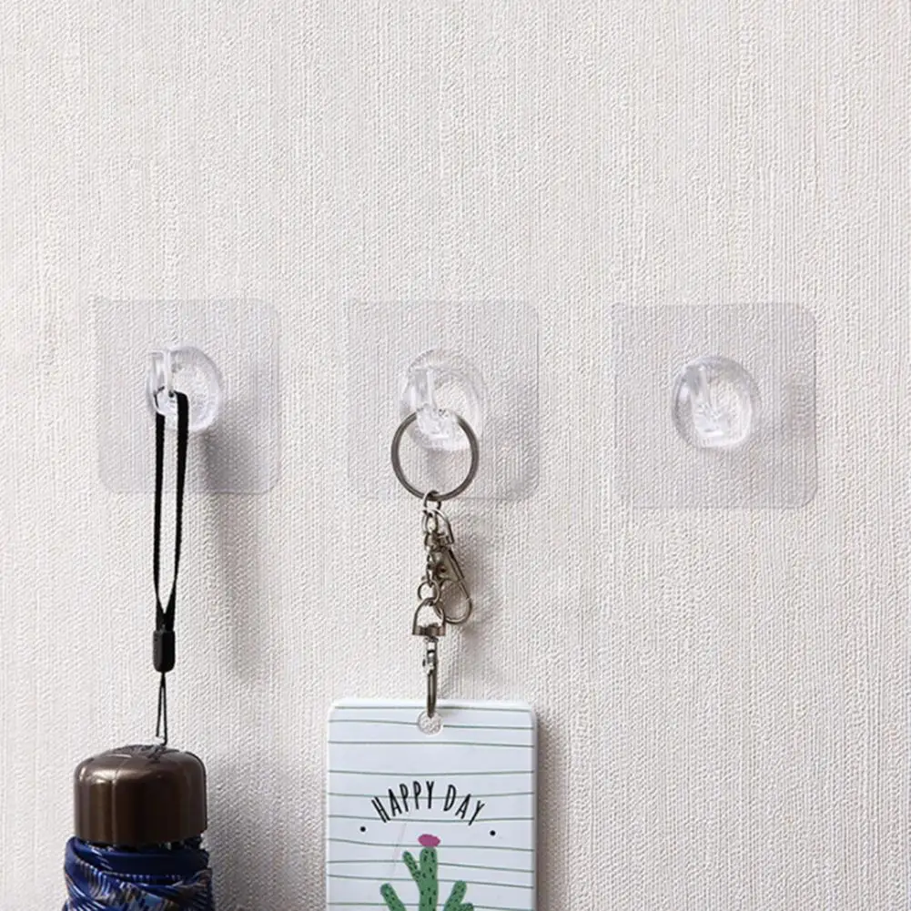 

Прозрачный крючок для дверей, самоклеящийся настенный крючок, водонепроницаемый, маслостойкий, бесшовный, для кухни, ванной, офиса, 10 шт.