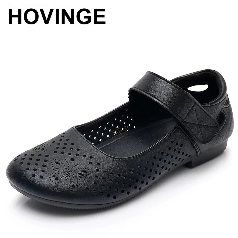 

Модная женская кожаная обувь HOVINGESummer, женские лоферы, слипоны, повседневная обувь на плоской подошве, Женская удобная Пляжная Уличная обувь