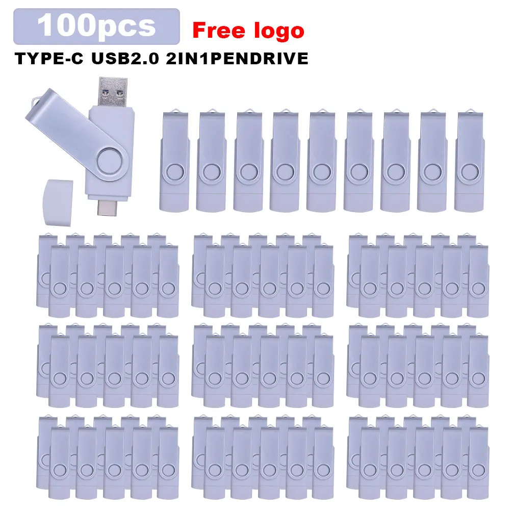 

100 шт./лот USB флеш-накопитель Type-C 2,0 64 ГБ 32 ГБ 16 ГБ 8 ГБ 4 ГБ внешний накопитель двойное применение USB палка Лучшая Продажа Бесплатный Логотип