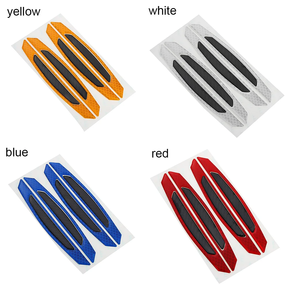 4 шт. 5D волокна обод колеса автомобиля Углерода Бровей Светоотражающие