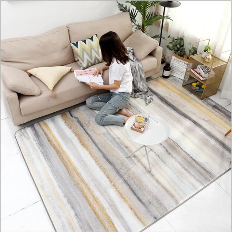 Полосатый ковер с принтом воздушного поцелуя для гостиной Современные Простые