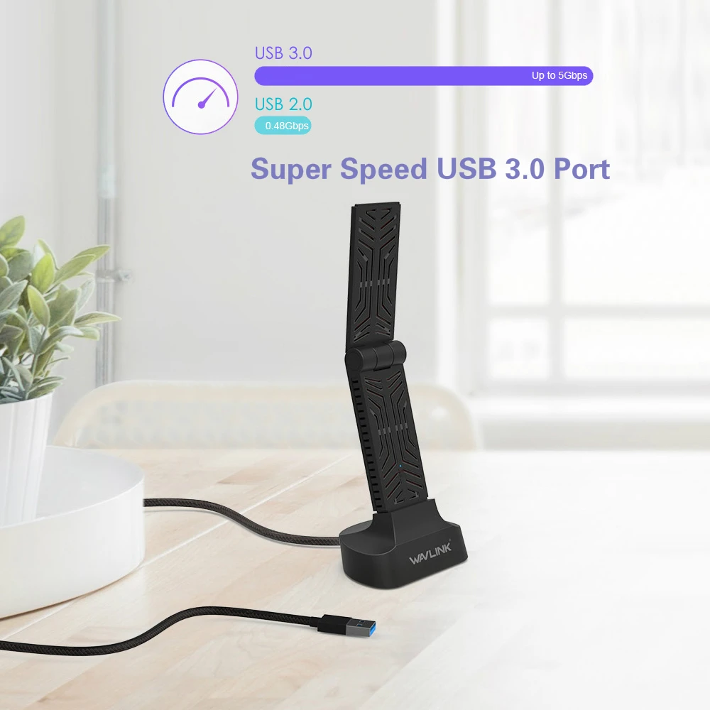 Wavlink AC1900 двухдиапазонный USB 3,0 адаптер 5 ГГц 1900 Мбит/с Wifi Антенна Dongle 2,4G 802.11AC Wi-Fi приемник беспроводной сетевой адаптер