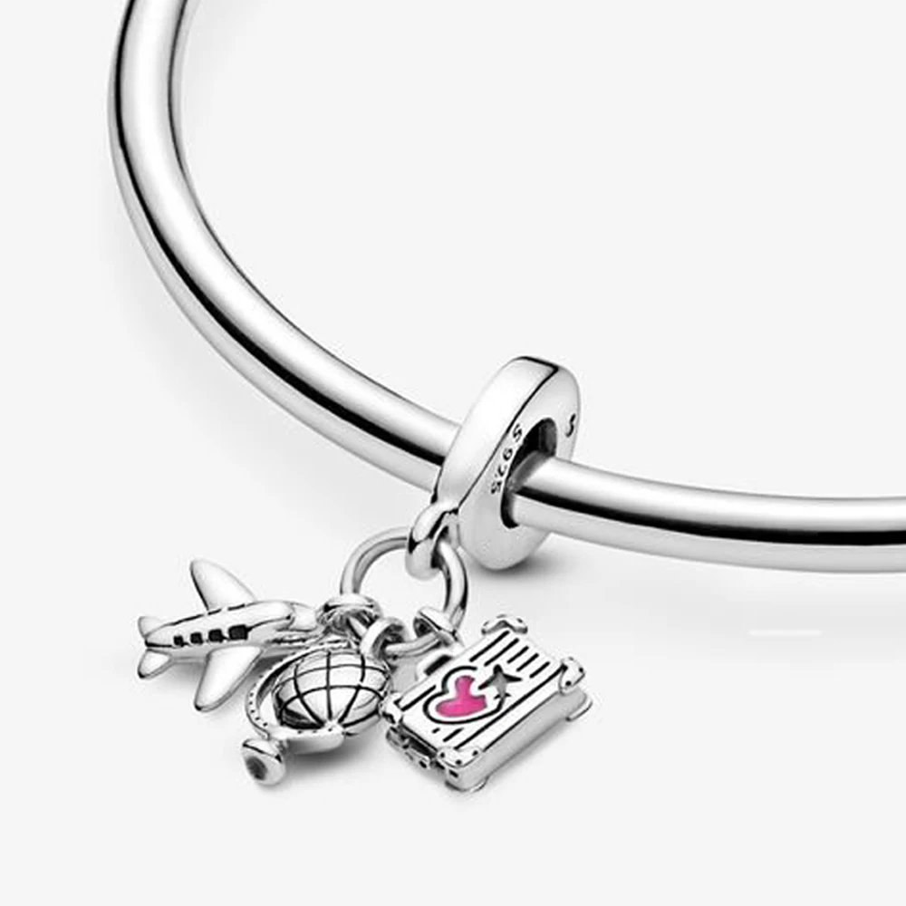 Новинка подвеска в виде глобуса из искусственного самолета S925 подходит для