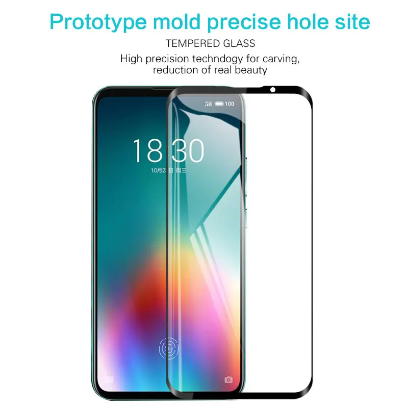 Для meizu 16T защитный чехол для экрана черный мягкий из ТПУ с полным закаленным