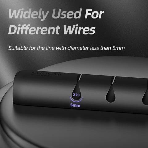 Органайзер для кабеля KUULAA, настольный силиконовый держатель для кабелей USB, для мыши, наушников, проводов