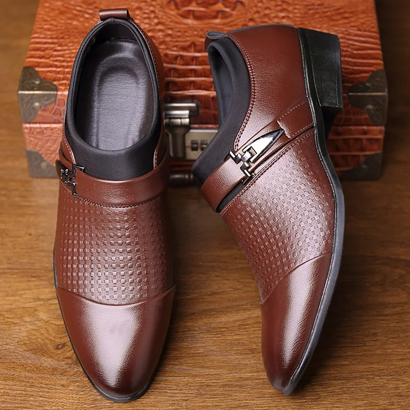 Мужские черные туфли смокинги без застежки формальные Кожаные Туфли оксфорды с