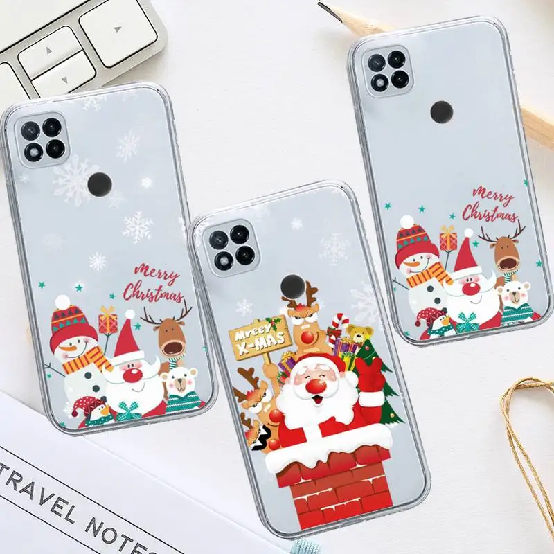 

Santa Claus Merry christmas Phone Case Transparent for Xiaomi redmi note 8 9 10 11 t lite pro ultra mix 4 k40