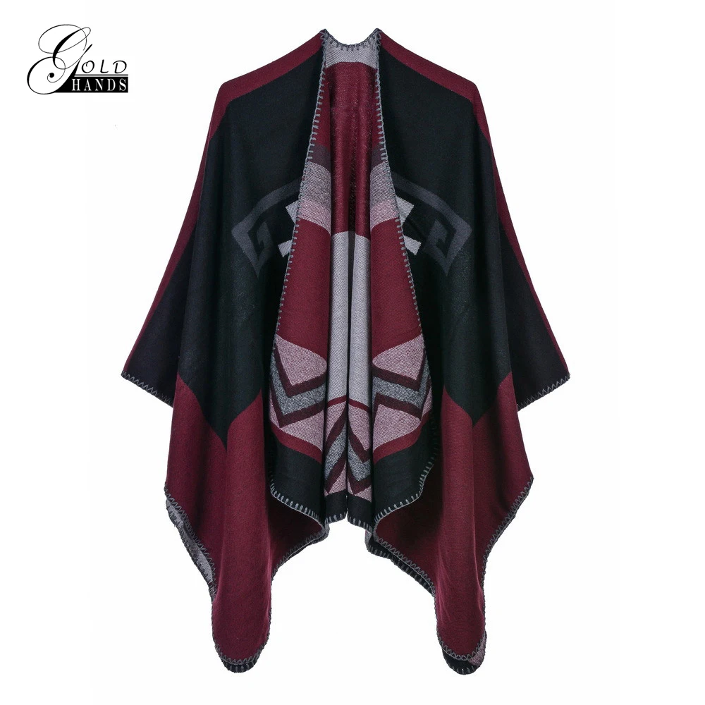 Золотые руки 2019 модный элегантный шарф из искусственного кашемира с разрезом