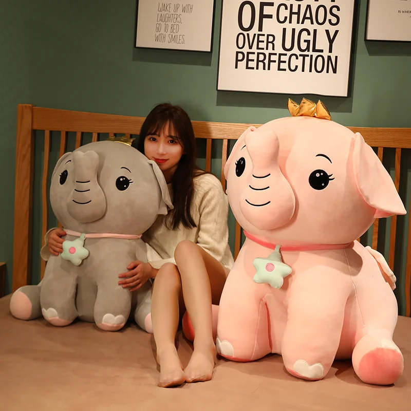 

35-65cm Lovely Angel Elephant Plush Toys Cartoon Sleeping Stuffed Pillow Doll Soft Cushion Bolster Birthday Gift for Kids