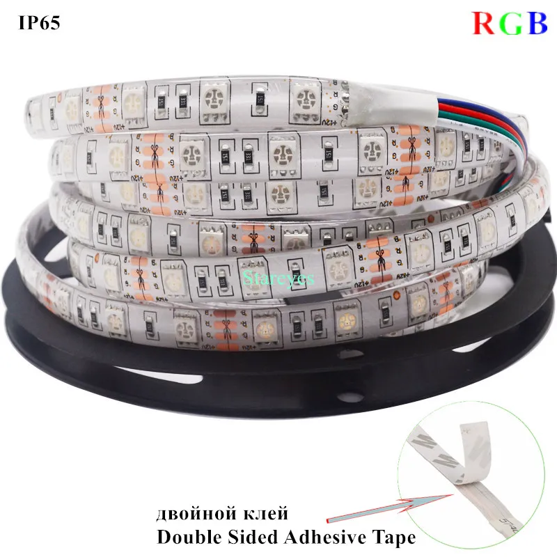 1 комплект SMD 5050 60 светодиодный/M 10 метров RGB Светодиодная лента фонарик освещение IP65 водонепроницаемая лента+ пульт дистанционного управления 44 ключа+ адаптер питания 6A