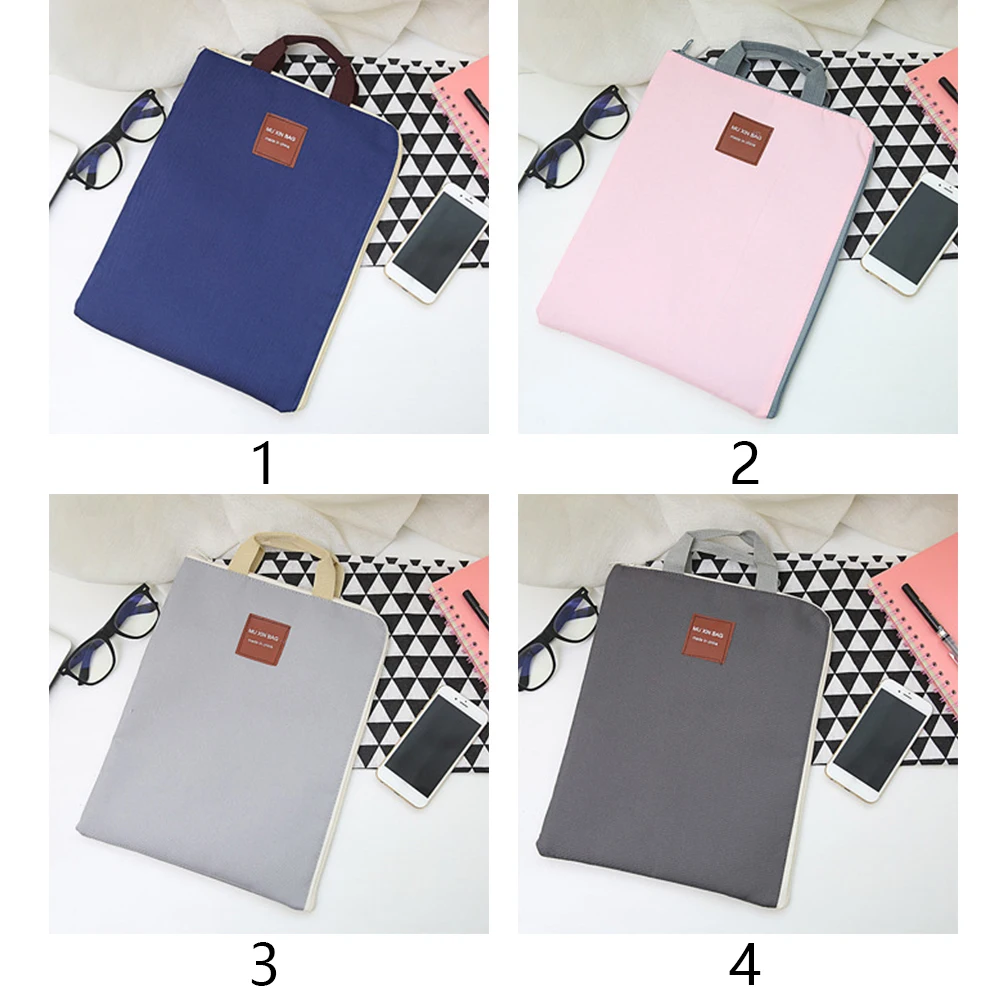 

Карман для файлов A4 на молнии, канцелярские принадлежности, двухслойный с ручкой, нейлоновый школьный офисный органайзер, портфель для доку...