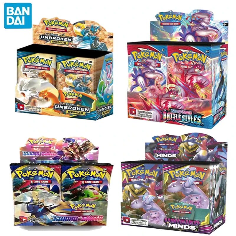 

BanDai 324 шт. Pokemon TCG: солнце и луна небьющиеся облигации Booster Box торговая карточка игра Espada эскудный щит Коллекционные детские игрушки