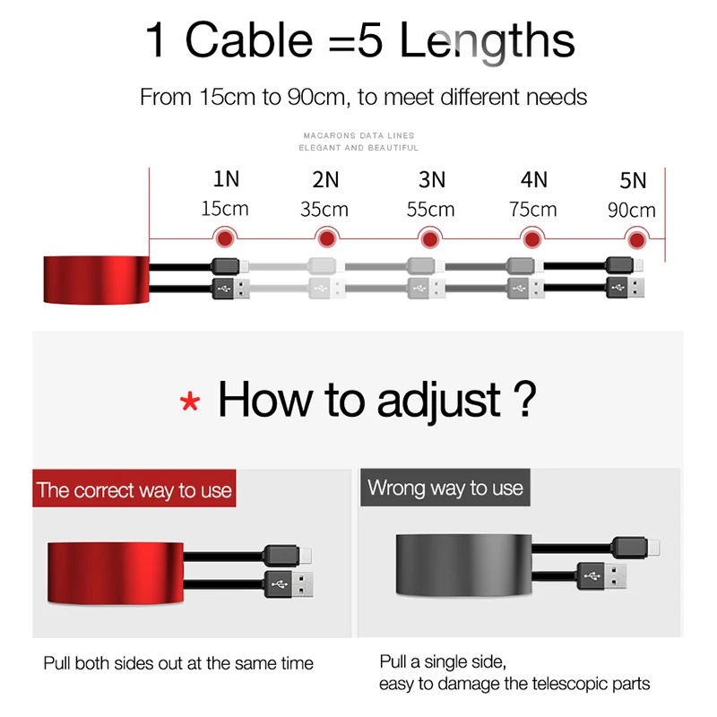 Cafele USB кабель для iPhone 11 Pro X Xr Xs Max 8 7 6s Plus зарядный кабель выдвижной 8 Pin для iPhone Lighting Cable Max 90 см