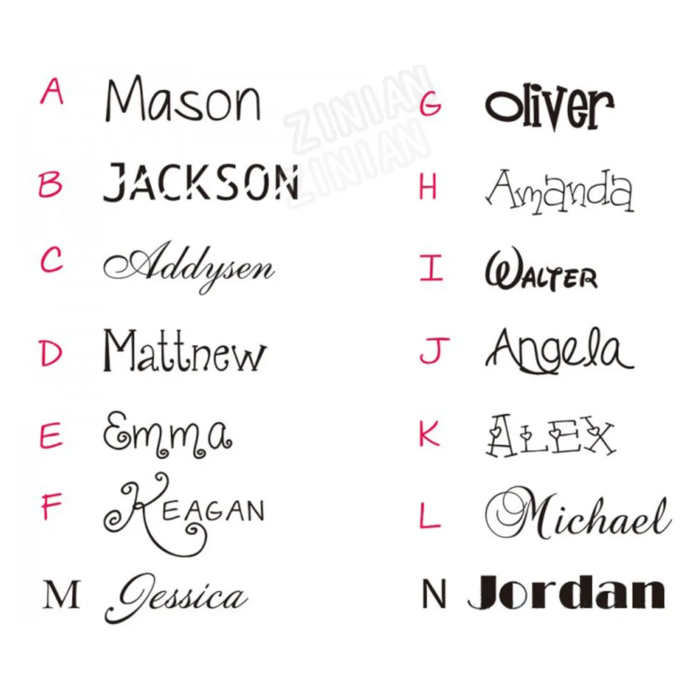 Наклейка на стену с именем на заказ для детской комнаты, художественный шрифт, наклейка на стену для спальни, виниловые наклейки на стену, Декор, общежитие, искусство Y102