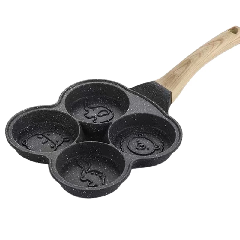 4 Holes Omelet Pan Non-Stick Griddle Maker Pancake Egg Ham Pans Breakfast Kitchen Cooking | Дом и сад