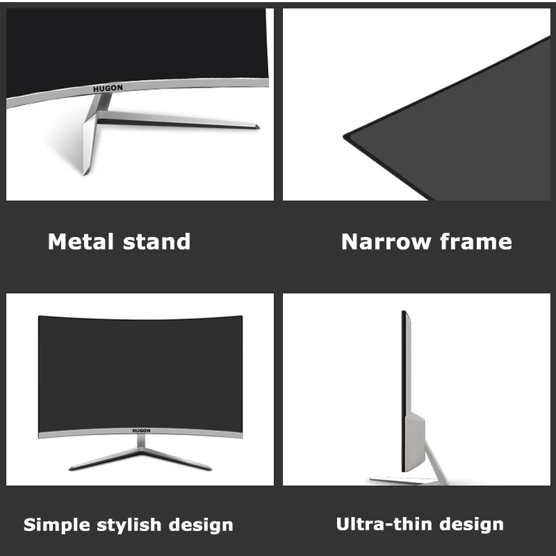 HUGON 24&quot 27 inch Curved LED Monitor Gaming Competition Led Lcd Computer Display Screen Full Hdd input VGA for Gamer PUBG | Компьютеры