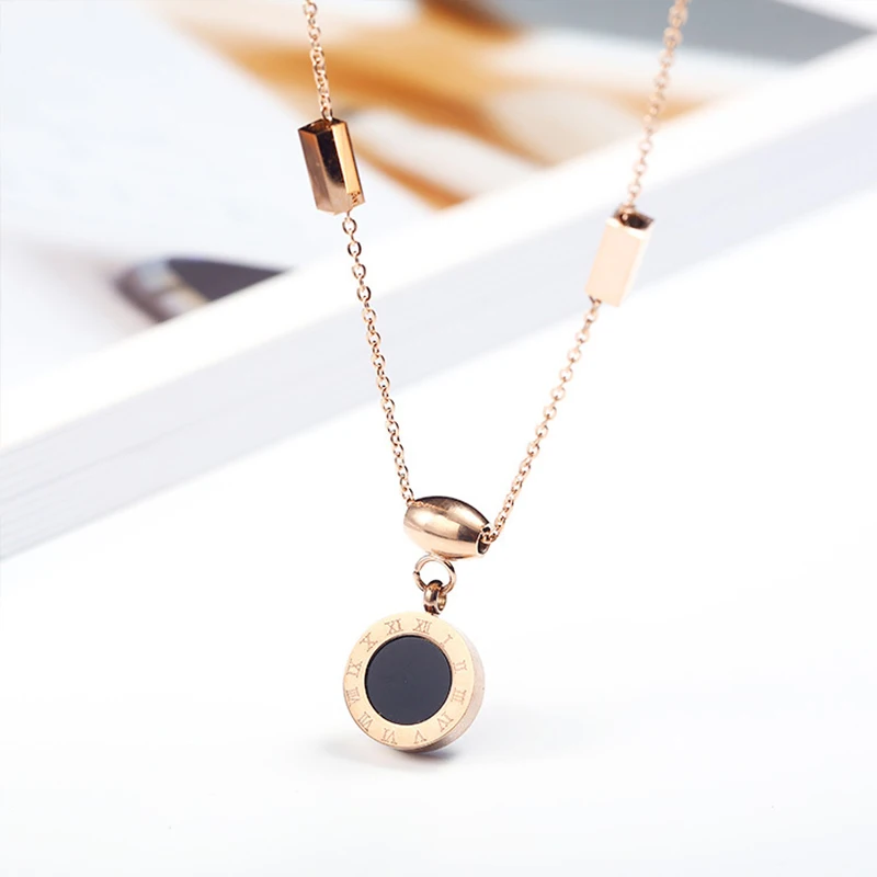 Женское колье из нержавеющей стали Круглый чокер цвета розового золота с