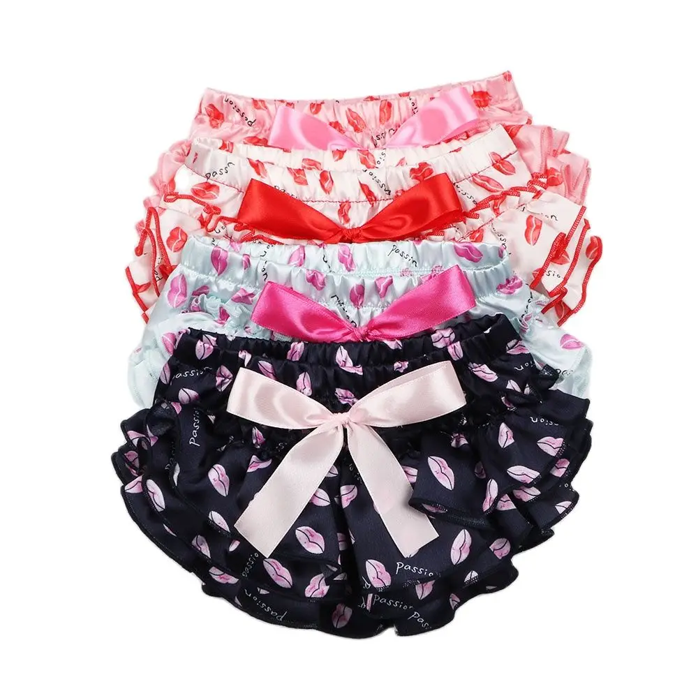 

Baby Girl Clothes Ruffle Baby Bloomers Red lip pattern Shorts Summer Bottom Pants Nappy Covers tutu Skirts 4 Colors 4pcs/lot