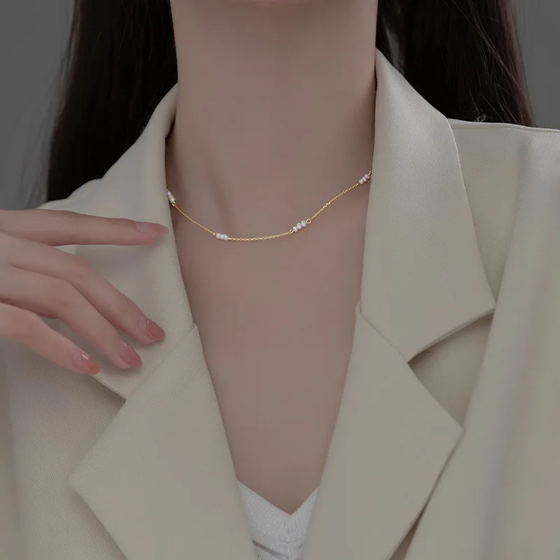 

Ожерелье-чокер из серебра 925 пробы с жемчугом