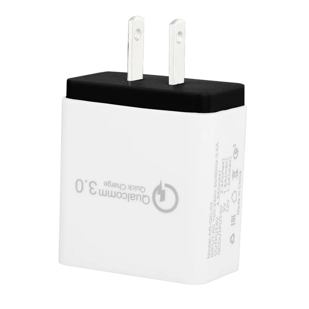 3 порта 18 Вт портативное зарядное устройство USB для путешествий Быстрая зарядка QC