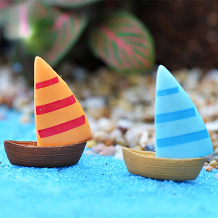 

Микро Ландшафтные украшения ручной работы, аквариум украшения "Средиземное море", парусная лодка из смолы, парусная лодка, украшения, случай...