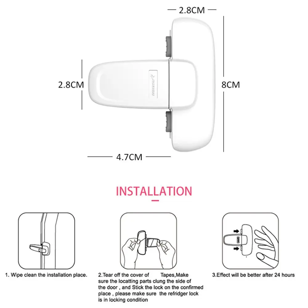 Cerradura de seguridad para el hogar del beb&eacute;, cierre para refrigerador, congelador, Cerradura Para Puerta, gabinete para ni&ntilde;os peque&ntilde;os, 1 Uds.-3