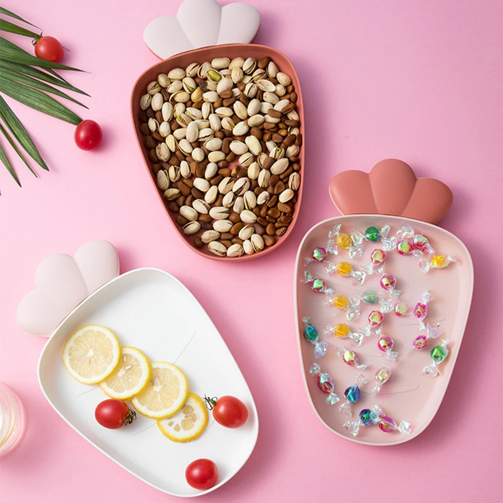 Лоток для закусок в форме моркови поднос фруктов и еды конфет пластиковая