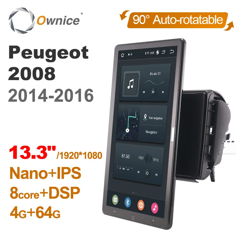 Android 10 0 Ownice автомобильный радиоприемник 2din для 2014 - 2016 Peugeot 2008 автомобильная
