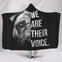 plstar cosmos pet dog we are their voice hooded blanket 3d full print wearable blanket adults men women polynesian drop shipping