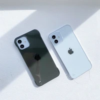 frameless transparent black pc hard phone case for iphone 13 pro 12 mini 11 pro max 7 8 plus se 2020 borderless thin clear cover