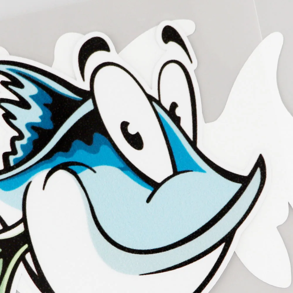 

YJZT 13.2CM10.7CM Decal Fashion Fish Raise Eyebrows PVC Car Sticker11C-0038