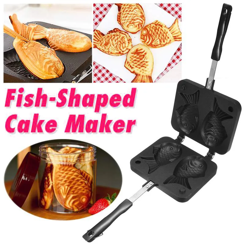 Домашний японский антипригарным Taiyaki вафельный Пан в форме рыбы сковородка для