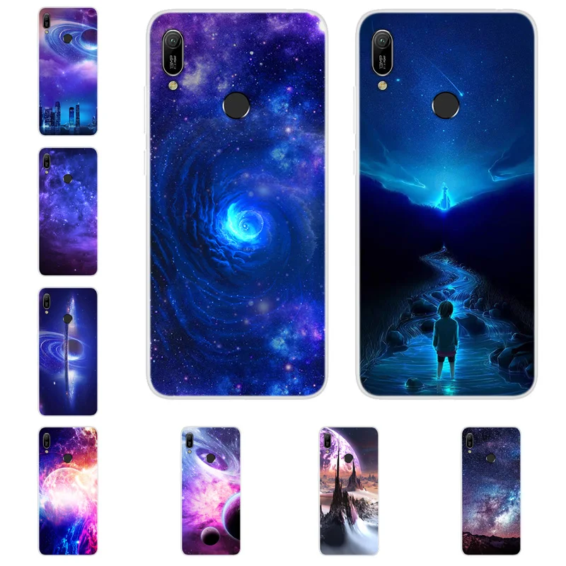 Для huawei Y6 2019 чехол из мягкого ТПУ с планета печати для телефона Coque Y5 Y7 силиконовый